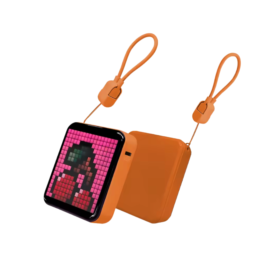 LED Pixel Display Night Light 5000mAh Bluetooth APP Control DIY Table Light With Alarm Clock For Bedroom Christmas Gift (Orange)