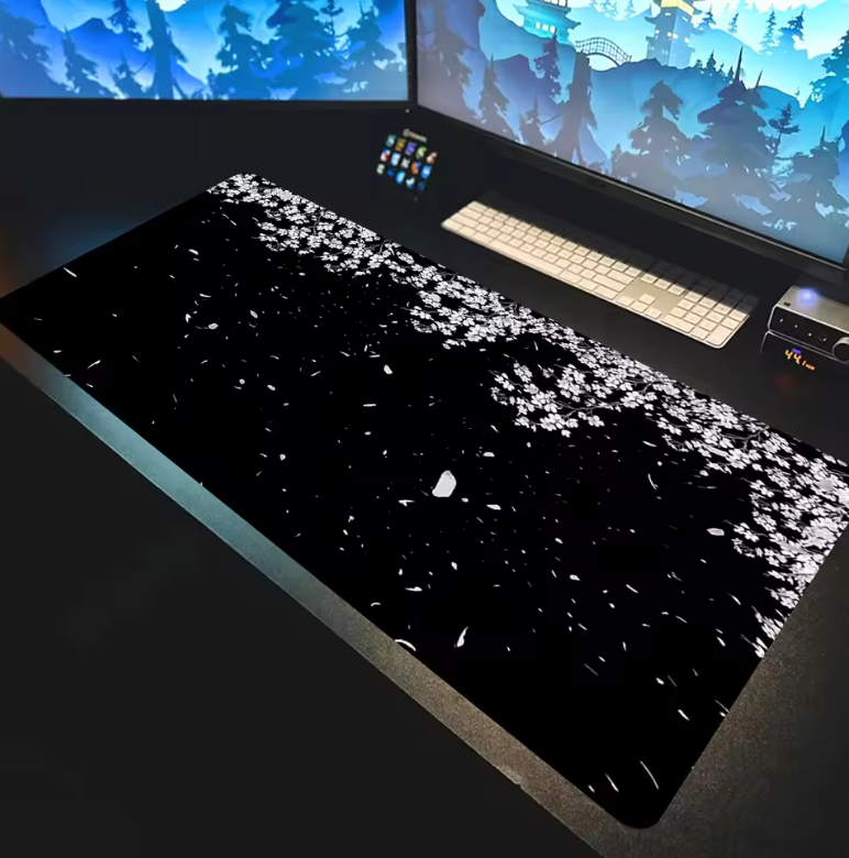 Sakura Cherry Blossom Desk Mat (White)