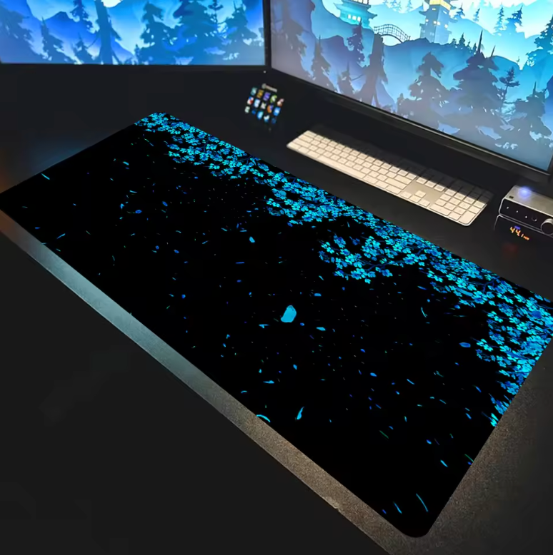 Sakura Cherry Blossom Desk Mat (Blue)