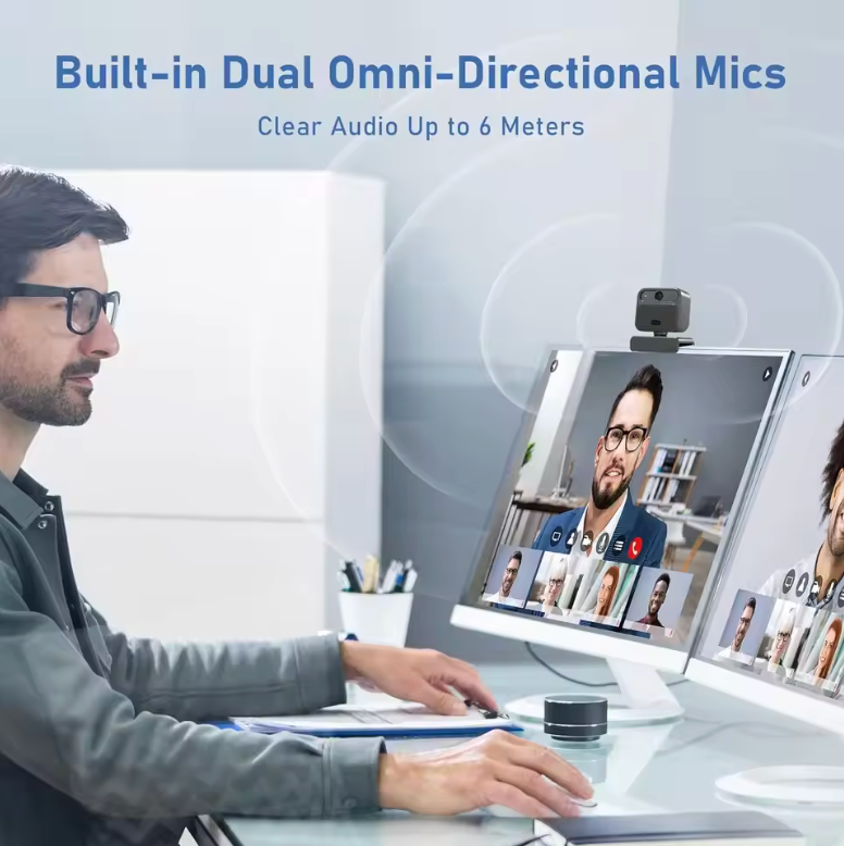 4K Webcam with Dual Microphones