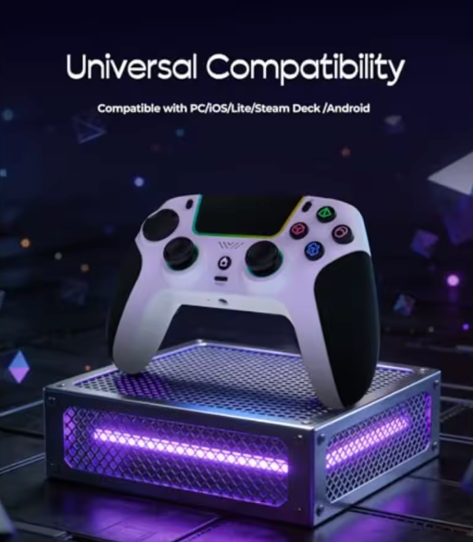 LED Wireless Controller for PS5with PS5 Pro/PC/iOS/Android/MAC/Steam Deck Hall-effect joysticks/ Programmable/Dual Vibration/ T