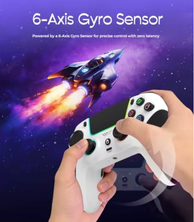 LED Wireless Controller for PS5with PS5 Pro/PC/iOS/Android/MAC/Steam Deck Hall-effect joysticks/ Programmable/Dual Vibration/ T