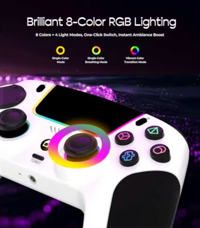 LED Wireless Controller for PS5with PS5 Pro/PC/iOS/Android/MAC/Steam Deck Hall-effect joysticks/ Programmable/Dual Vibration/ T