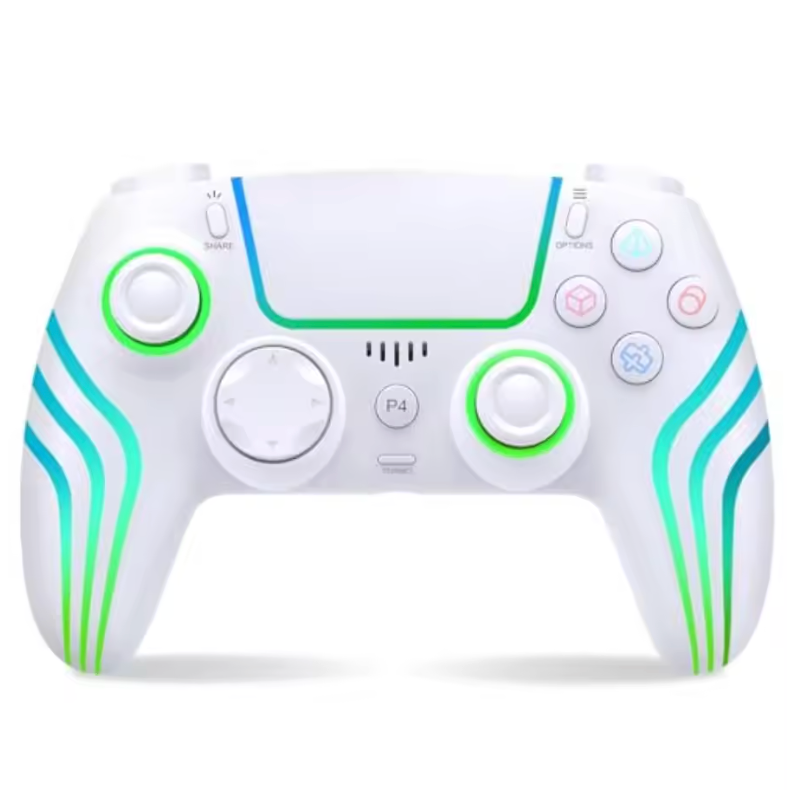 Wireless Controller for PS5 with RGB Lighting Compatible with PS5 Controller/Windows PC /Android/iOS (White)