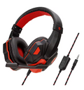 Gaming Headphones 3.5mm Wired PC Bass Stereo Gamer Headset Phone Laptop Earphone Helmet With Microphone For PS4 Xbox One Switch (Red)
