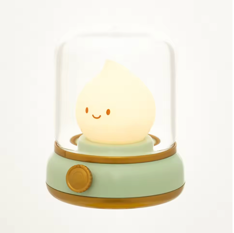 Mini Desktop LED Cute Night Lamp Creative USB Rechargeable Portable Cartoon Table Lamp For Coffee Bar Home Decor Hotel Bedroom (Green)