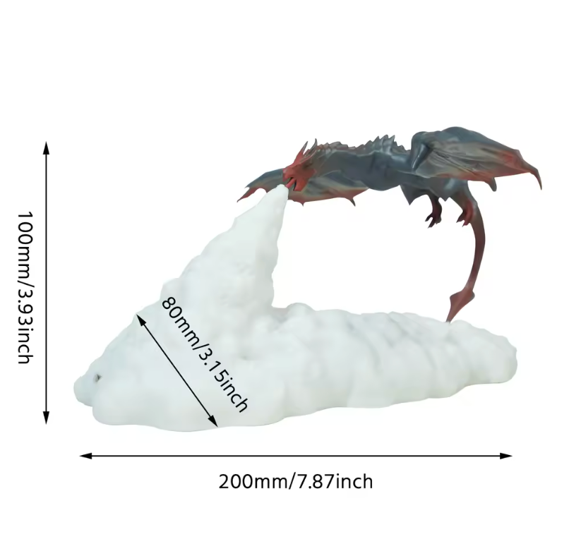 3D LED Dragon Night Light, USB-Rechargeable Table Lamp, Flying Dragon-Themed Bedroom Decor, Festive Party Mood Light