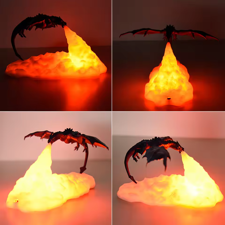 3D LED Dragon Night Light, USB-Rechargeable Table Lamp, Flying Dragon-Themed Bedroom Decor, Festive Party Mood Light