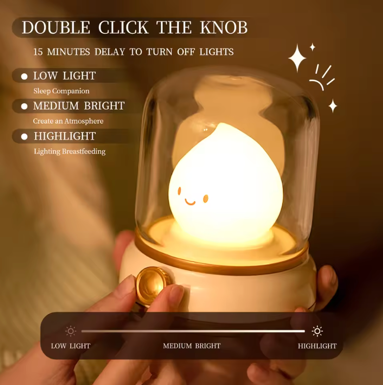 Mini Desktop LED Cute Night Lamp Creative USB Rechargeable Portable Cartoon Table Lamp For Coffee Bar Home Decor Hotel Bedroom (Green)