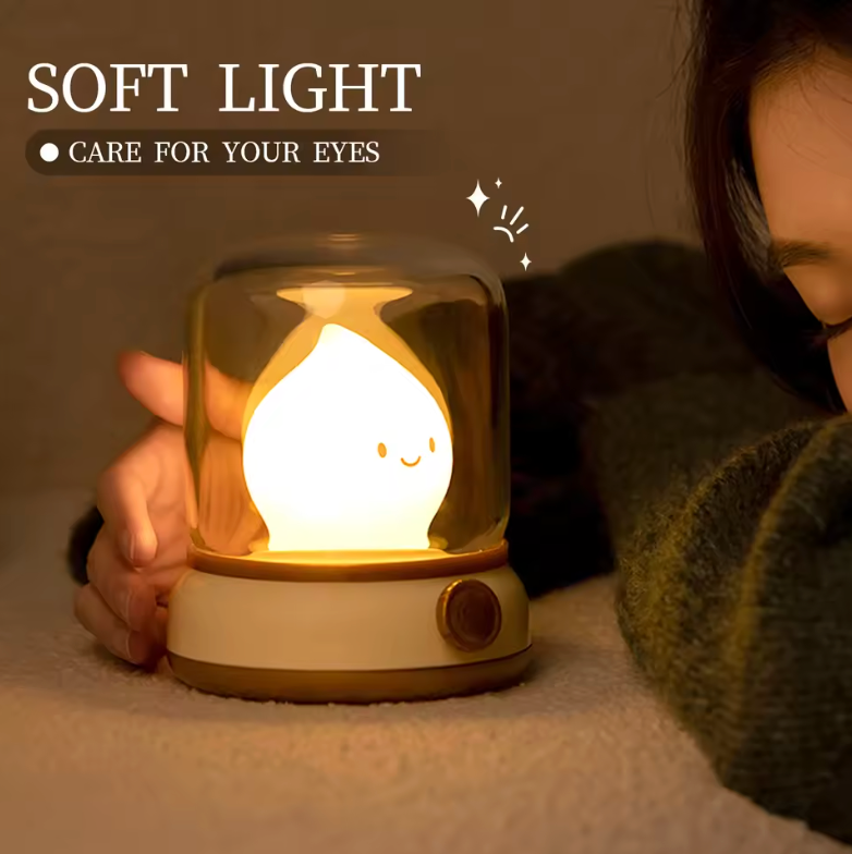 Mini Desktop LED Cute Night Lamp Creative USB Rechargeable Portable Cartoon Table Lamp For Coffee Bar Home Decor Hotel Bedroom (Green)